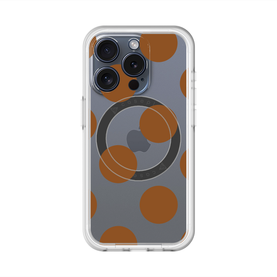 スリムプロテクションプレミアムケース with MagSafe［ シンプルドット - Brown ］