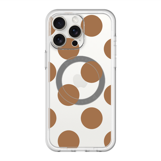 スリムプロテクションプレミアムケース with MagSafe［ シンプルドット - Brown ］