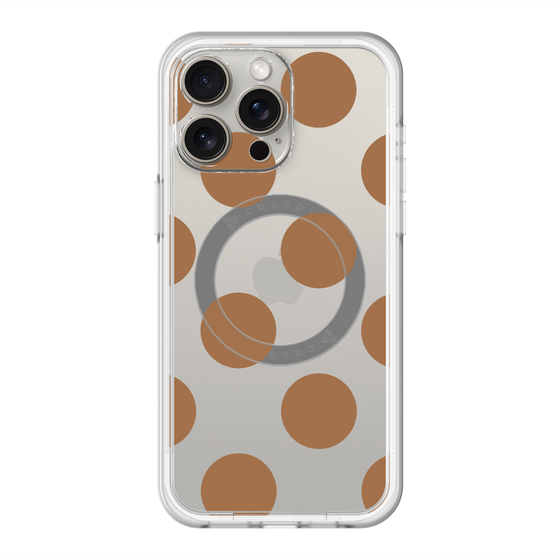 スリムプロテクションプレミアムケース with MagSafe［ シンプルドット - Brown ］