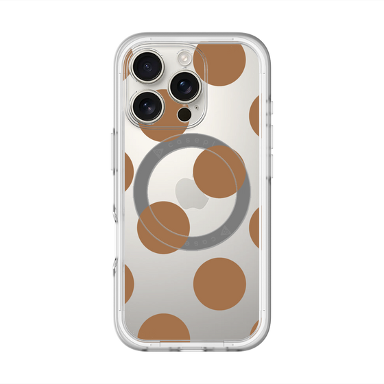 スリムプロテクションプレミアムケース with MagSafe［ シンプルドット - Brown ］