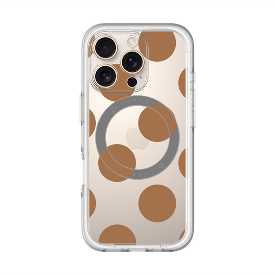 スリムプロテクションプレミアムケース with MagSafe［ シンプルドット - Brown ］