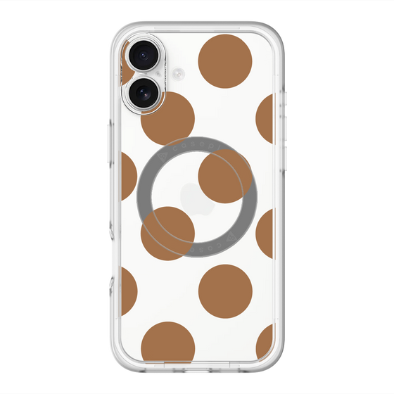 スリムプロテクションプレミアムケース with MagSafe［ シンプルドット - Brown ］