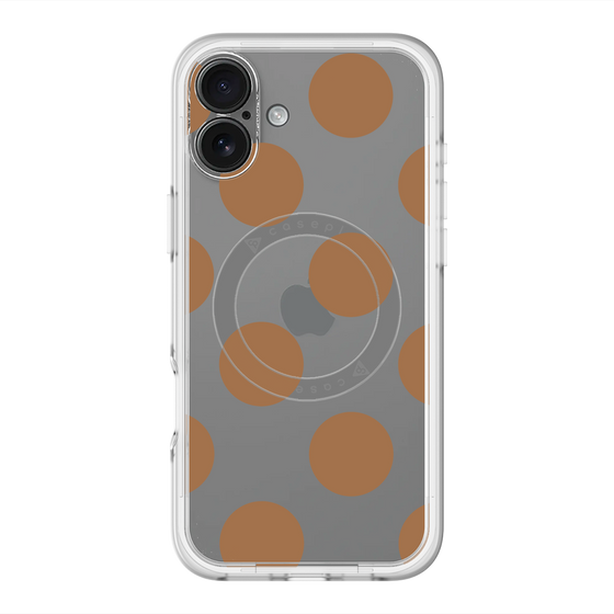 スリムプロテクションプレミアムケース with MagSafe［ シンプルドット - Brown ］