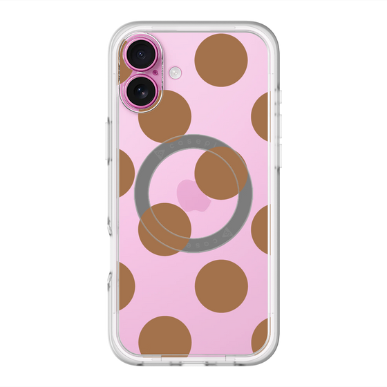 スリムプロテクションプレミアムケース with MagSafe［ シンプルドット - Brown ］