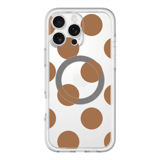 スリムプロテクションプレミアムケース with MagSafe［ シンプルドット - Brown ］