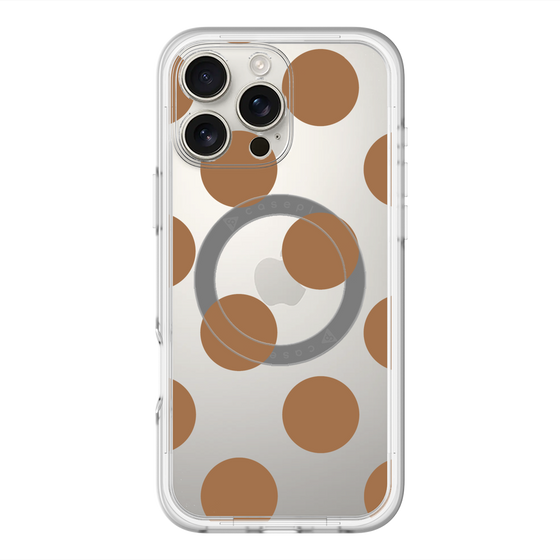 スリムプロテクションプレミアムケース with MagSafe［ シンプルドット - Brown ］