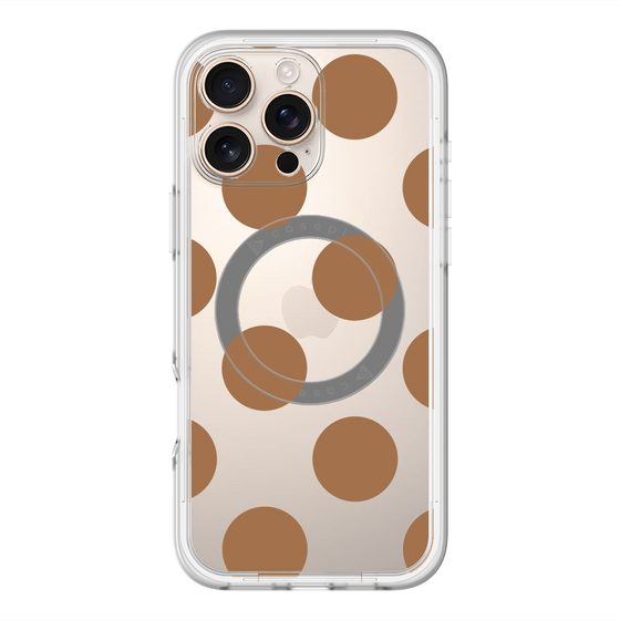 スリムプロテクションプレミアムケース with MagSafe［ シンプルドット - Brown ］
