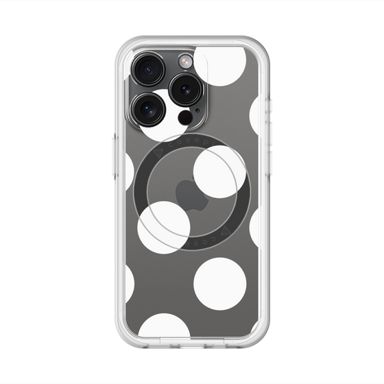 スリムプロテクションプレミアムケース with MagSafe［ シンプルドット - White ］
