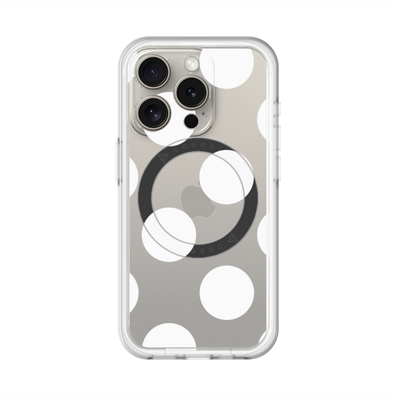 スリムプロテクションプレミアムケース with MagSafe［ シンプルドット - White ］