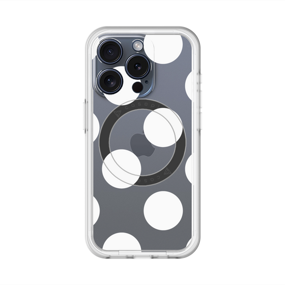 スリムプロテクションプレミアムケース with MagSafe［ シンプルドット - White ］