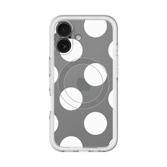 スリムプロテクションプレミアムケース with MagSafe［ シンプルドット - White ］
