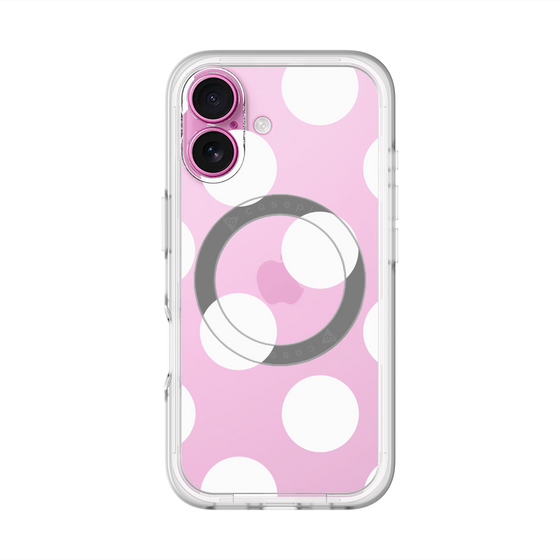 スリムプロテクションプレミアムケース with MagSafe［ シンプルドット - White ］