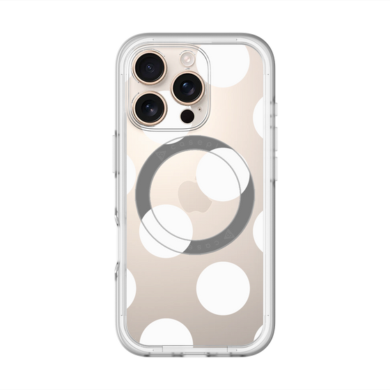 スリムプロテクションプレミアムケース with MagSafe［ シンプルドット - White ］