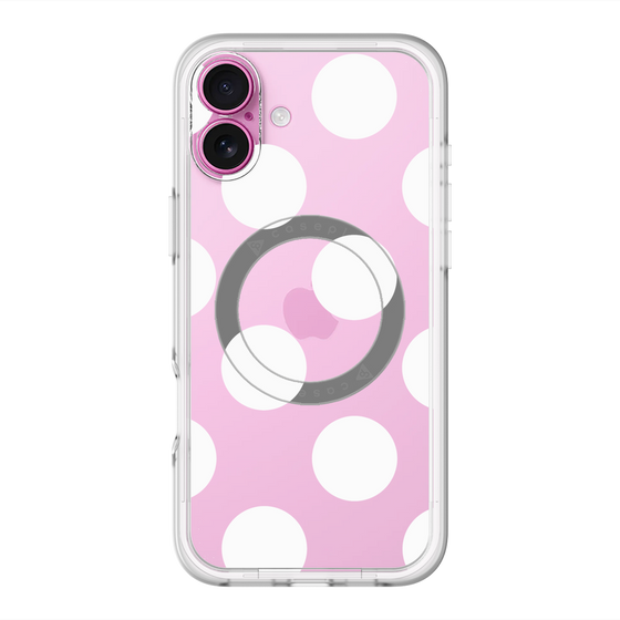 スリムプロテクションプレミアムケース with MagSafe［ シンプルドット - White ］