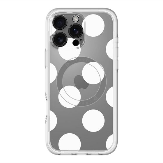 スリムプロテクションプレミアムケース with MagSafe［ シンプルドット - White ］