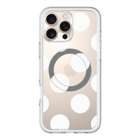 スリムプロテクションプレミアムケース with MagSafe［ シンプルドット - White ］