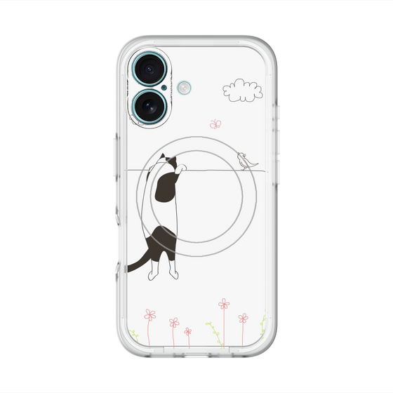 スリムプロテクションプレミアムケース with MagSafe［ 夢中に覗く三毛ねこ ］