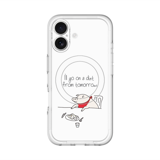 スリムプロテクションプレミアムケース with MagSafe［ ブタ子の挑戦 ］