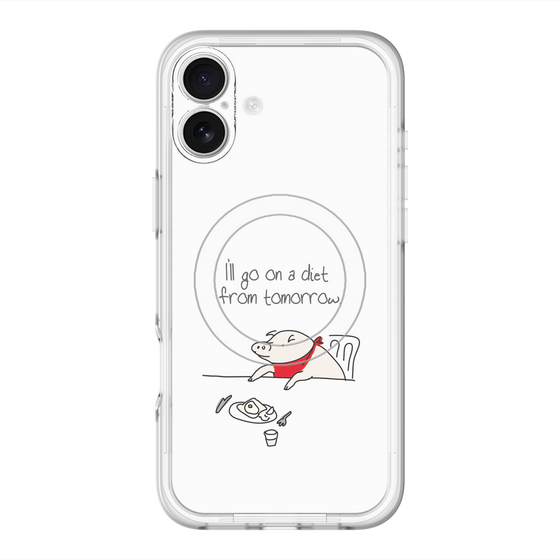スリムプロテクションプレミアムケース with MagSafe［ ブタ子の挑戦 ］