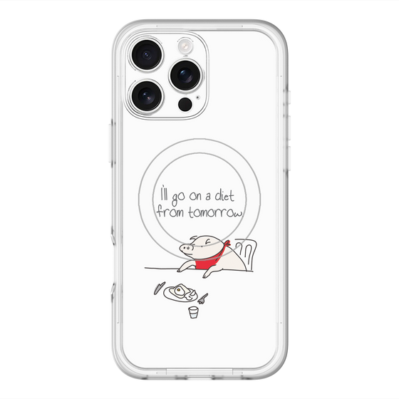 スリムプロテクションプレミアムケース with MagSafe［ ブタ子の挑戦 ］