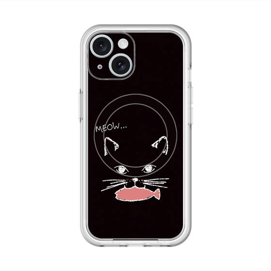 スリムプロテクションプレミアムケース with MagSafe［ 食いしん坊なねこ - Black ］