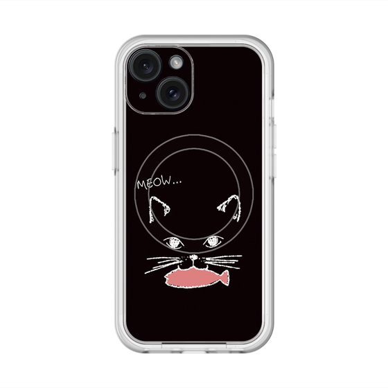 スリムプロテクションプレミアムケース with MagSafe［ 食いしん坊なねこ - Black ］