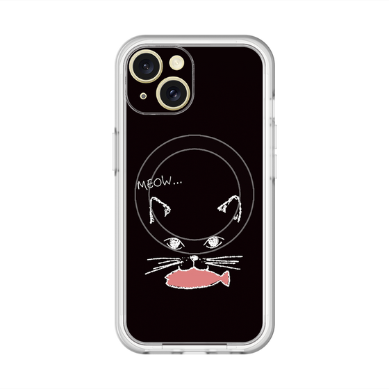 スリムプロテクションプレミアムケース with MagSafe［ 食いしん坊なねこ - Black ］