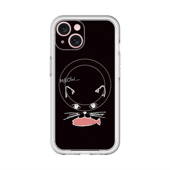 スリムプロテクションプレミアムケース with MagSafe［ 食いしん坊なねこ - Black ］