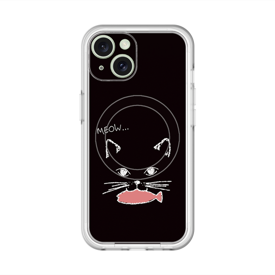 スリムプロテクションプレミアムケース with MagSafe［ 食いしん坊なねこ - Black ］