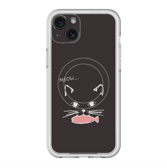 スリムプロテクションプレミアムケース with MagSafe［ 食いしん坊なねこ - Black ］