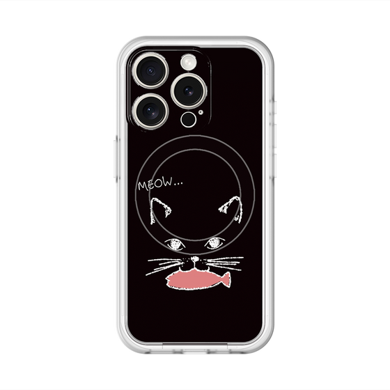 スリムプロテクションプレミアムケース with MagSafe［ 食いしん坊なねこ - Black ］