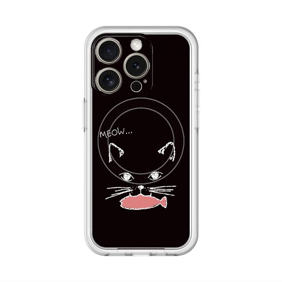 スリムプロテクションプレミアムケース with MagSafe［ 食いしん坊なねこ - Black ］
