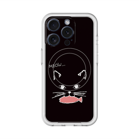スリムプロテクションプレミアムケース with MagSafe［ 食いしん坊なねこ - Black ］