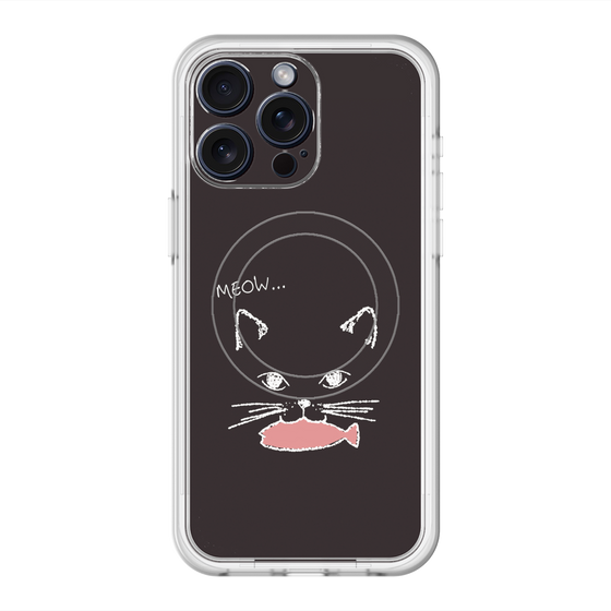 スリムプロテクションプレミアムケース with MagSafe［ 食いしん坊なねこ - Black ］