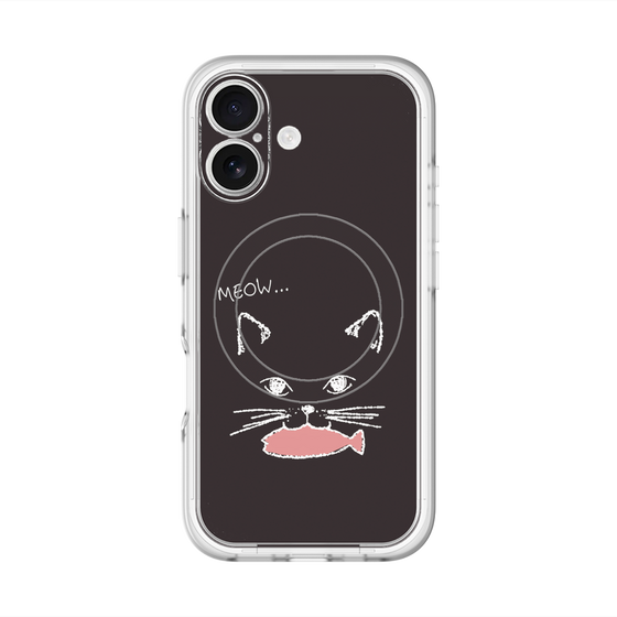 スリムプロテクションプレミアムケース with MagSafe［ 食いしん坊なねこ - Black ］