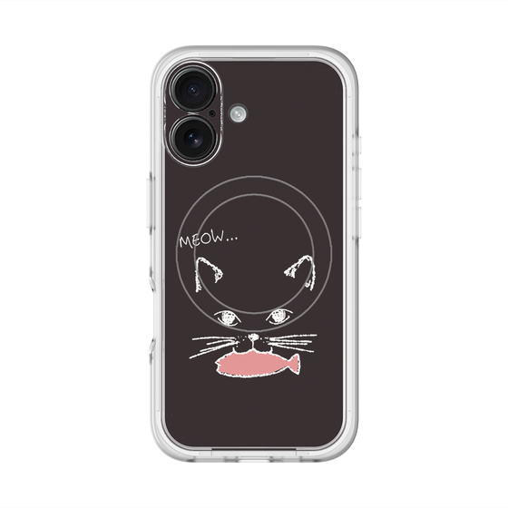 スリムプロテクションプレミアムケース with MagSafe［ 食いしん坊なねこ - Black ］
