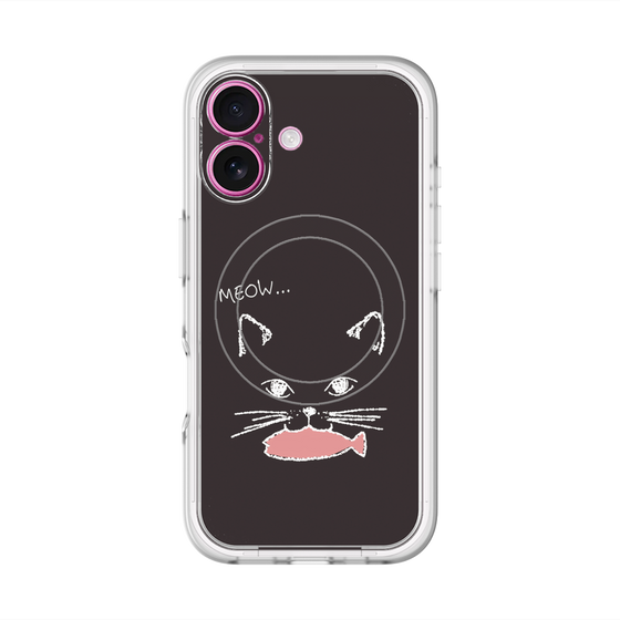 スリムプロテクションプレミアムケース with MagSafe［ 食いしん坊なねこ - Black ］