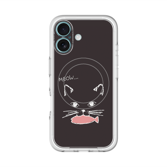 スリムプロテクションプレミアムケース with MagSafe［ 食いしん坊なねこ - Black ］
