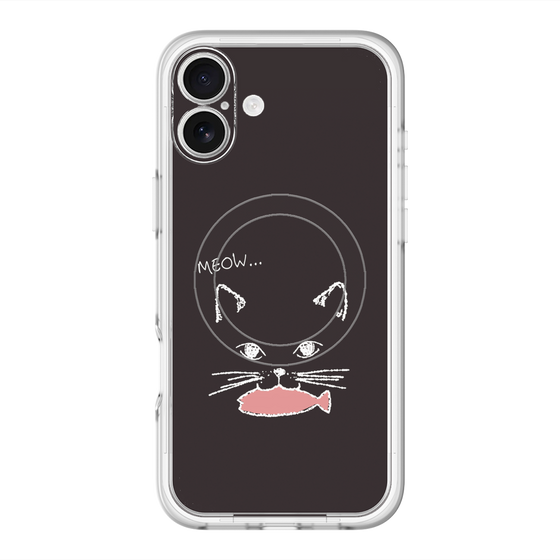 スリムプロテクションプレミアムケース with MagSafe［ 食いしん坊なねこ - Black ］