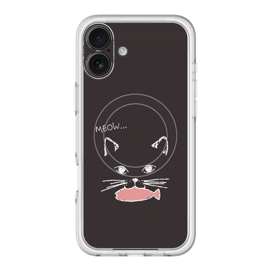 スリムプロテクションプレミアムケース with MagSafe［ 食いしん坊なねこ - Black ］