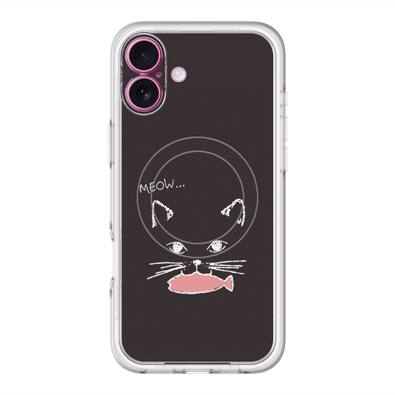 スリムプロテクションプレミアムケース with MagSafe［ 食いしん坊なねこ - Black ］