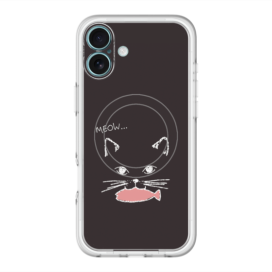 スリムプロテクションプレミアムケース with MagSafe［ 食いしん坊なねこ - Black ］