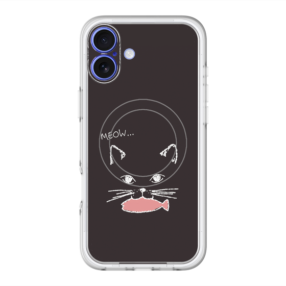 スリムプロテクションプレミアムケース with MagSafe［ 食いしん坊なねこ - Black ］
