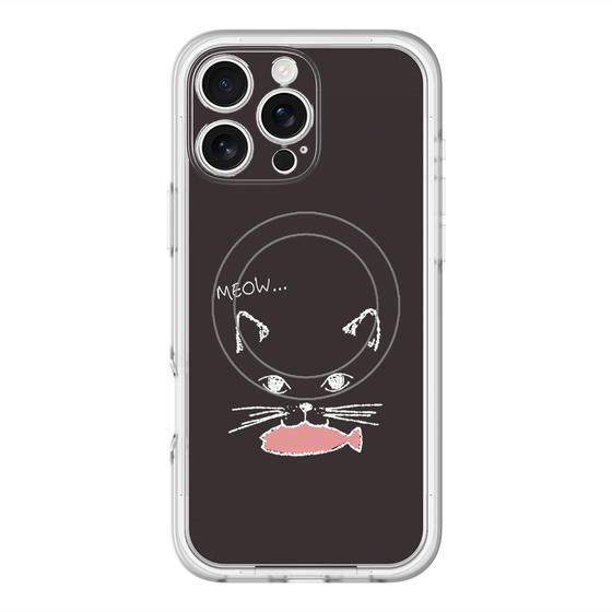スリムプロテクションプレミアムケース with MagSafe［ 食いしん坊なねこ - Black ］