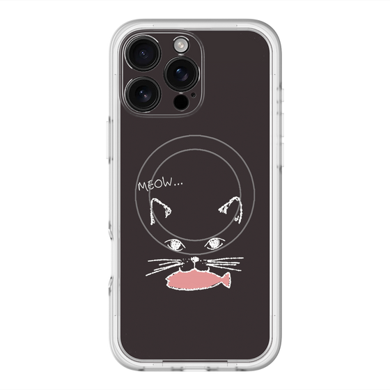 スリムプロテクションプレミアムケース with MagSafe［ 食いしん坊なねこ - Black ］