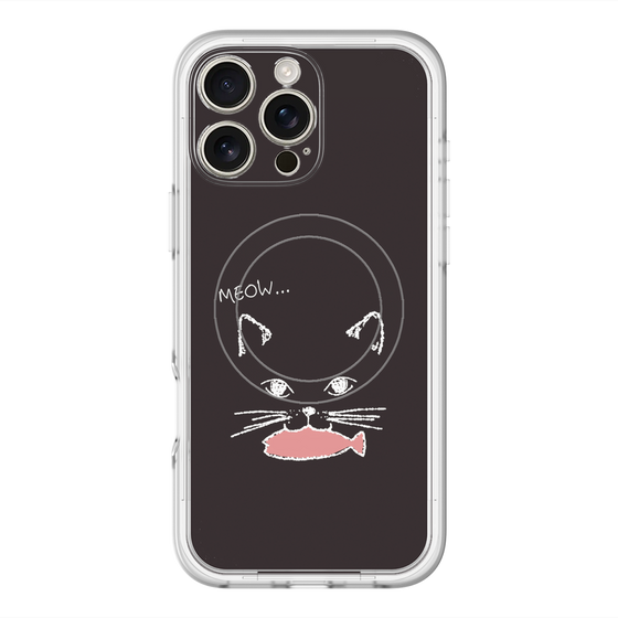 スリムプロテクションプレミアムケース with MagSafe［ 食いしん坊なねこ - Black ］