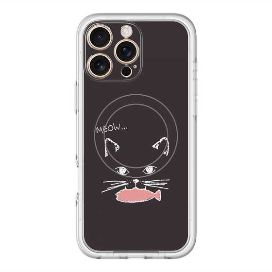 スリムプロテクションプレミアムケース with MagSafe［ 食いしん坊なねこ - Black ］