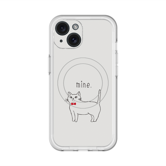スリムプロテクションプレミアムケース with MagSafe［ 蝶ネクタイねこ - White ］