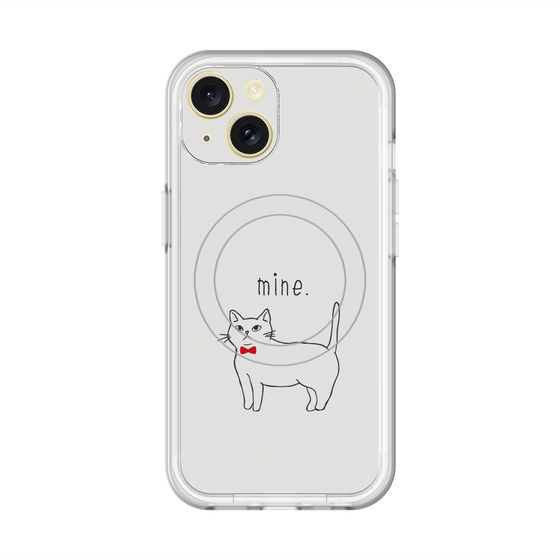 スリムプロテクションプレミアムケース with MagSafe［ 蝶ネクタイねこ - White ］