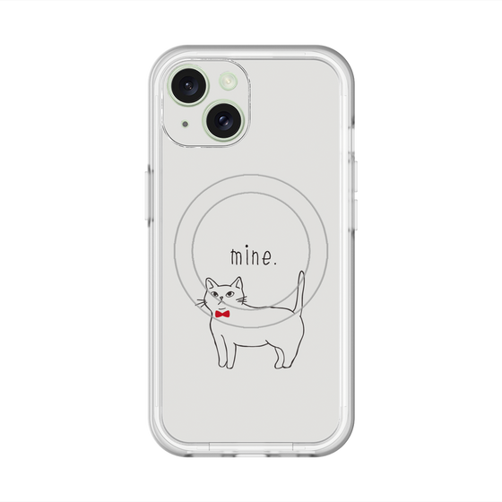 スリムプロテクションプレミアムケース with MagSafe［ 蝶ネクタイねこ - White ］